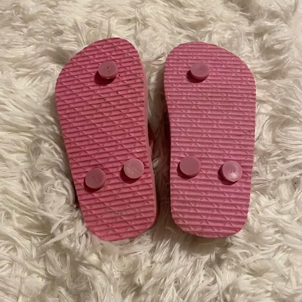 Pink Rainbow Toddler Flip Flops Size 5/6